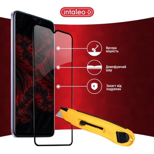Аксессуар для смартфона Intaleo Tempered Glass Full Glue Black for Vivo Y21: Материал стекло