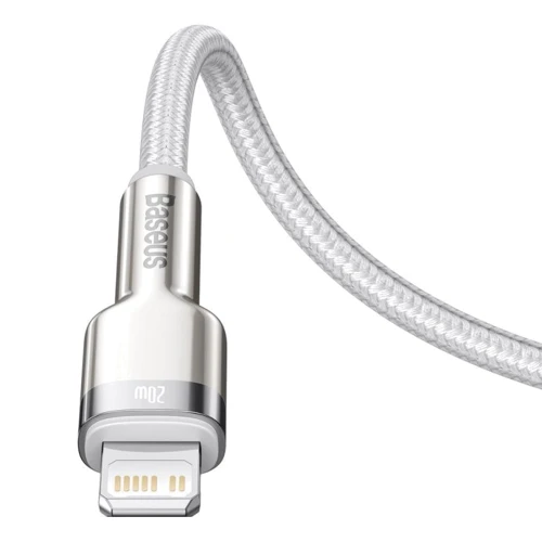 Кабель Baseus Cable USB-C to Lightning Cafule Metal PD 20W 1m White (CATLJK-A02) фото 4