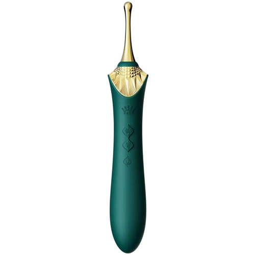 Мультифункциональный вибратор Zalo - Bess 2 Turquoise Green (4 насадки, подогрев)