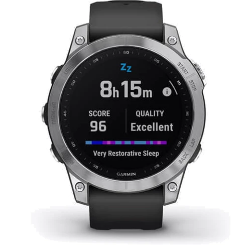 Смарт-часы Garmin Fenix 7 Silver with Graphite Band (010-02540-01): Цвет ремешка графитовый