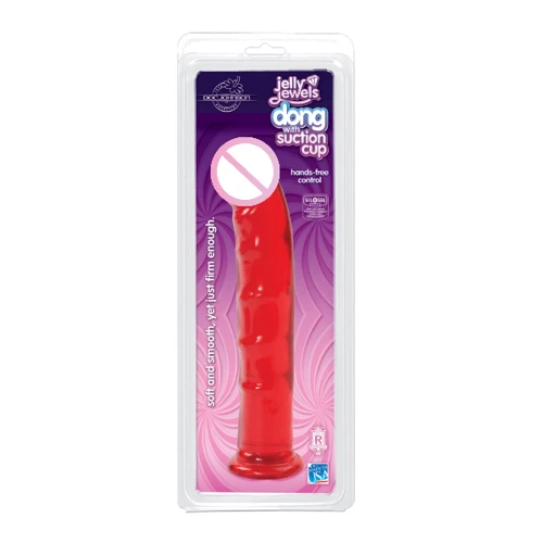 Фаллоимитатор Doc Johnson Jelly Jewels - Dong with Suction Cup - Red