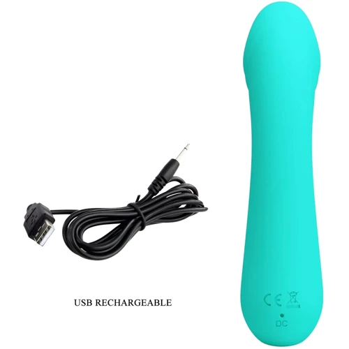 Вибратор для стимуляции точки G LYBAILE Pretty Love Cetus Тurquoise (BI-014723-4)