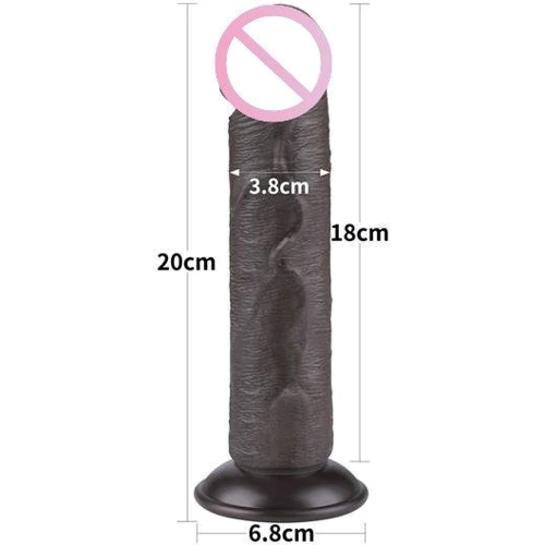 Фаллоимитатор LoveToy Sliding-Skin Dual Layer Dong 8" Black