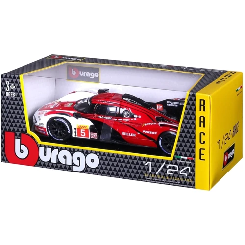 Автомодель Bburago Porsche 963 1:24 бело-красная (18-28022)