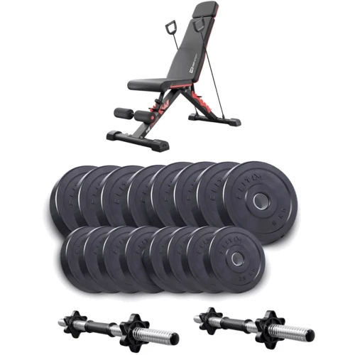 Скамья для жима и пресса Набор Elitum Titan гантели 2х31кг со скамьей Hop-Sport HS-2080 НВ (00-G00000340)