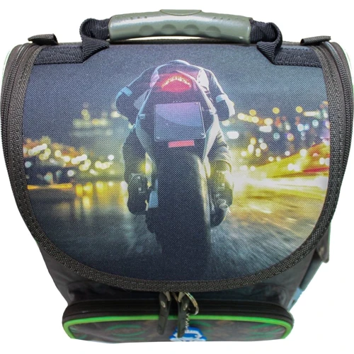 Рюкзак школьный каркасный с фонариками Bagland Успех 12 л. хаки 270к (00551703): Пол ребенка Для мальчиков