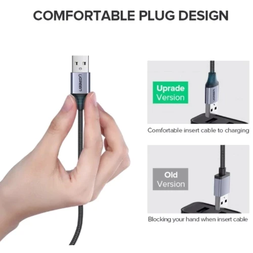 Кабель Ugreen Aluminum Braid USB Cable to microUSB 1m Black (60146) фото 4