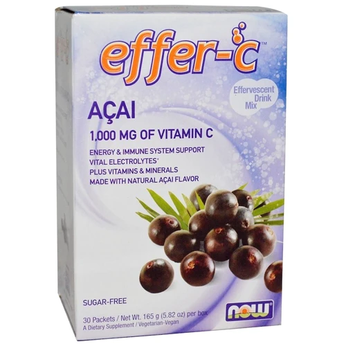 Now Foods Effer-C, Effervescent Drink Mix, Acai, 30 Packets, 5.82 oz (165 g) (NF0615)