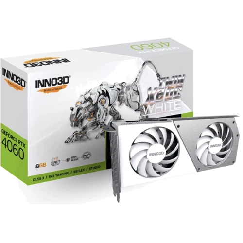 Видеокарта INNO3D GeForce RTX 4060 TWIN X2 OC White (N40602-08D6X-173051W): Объем памяти, Гб 8