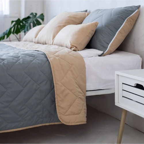 Покривало Sonex Bora Bora двостороннє 220x240 см + наволочка 50x70 см (2 шт.) коричневий/сірий (SO102399)