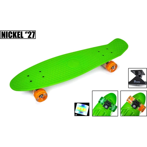 Penny Board Nickel 27 Green Светящиеся колеса
