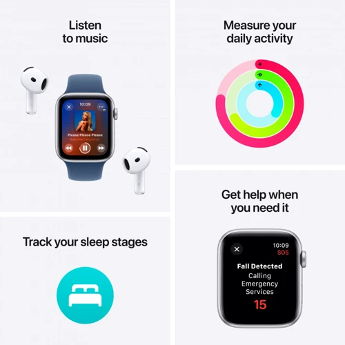 Apple Watch SE 2 2024 40mm GPS Midnight Aluminum Case with Ink Sport Loop (MXEA3QH/A) UA: Размер 40mm
