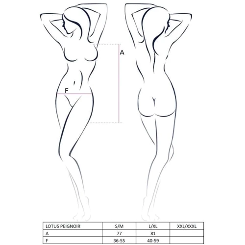 Женский эротический пеньюар Passion LOTUS PEIGNOIR cream L/XL