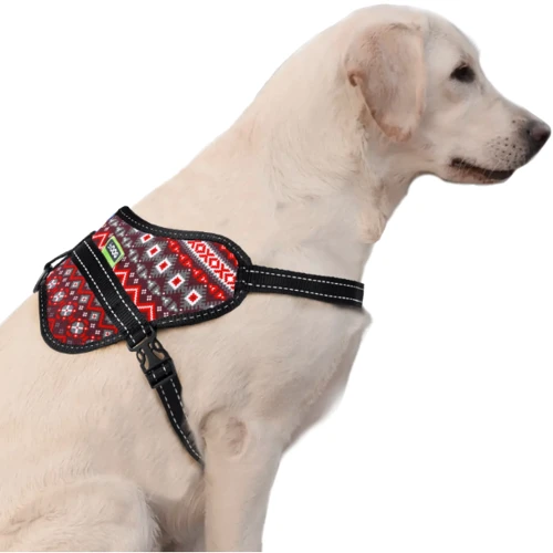 Шлея HiDog Butterfly бабочка Вышиванка XL 70-100 см красная фото 3