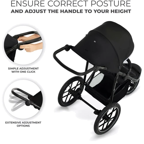 Прогулянковий візочок Kinderkraft Helsi Deep Black (KSHELS00BLK0000) (00-00305203): Ширина шасі 61.5 см