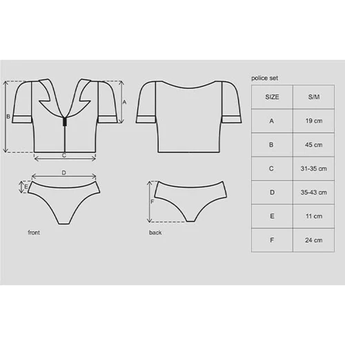 Костюм полицейской Obsessive Police set S/M