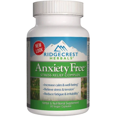 RidgeCrest Herbals Anxiety Free, 60 Vegan Capsules (RCH320)