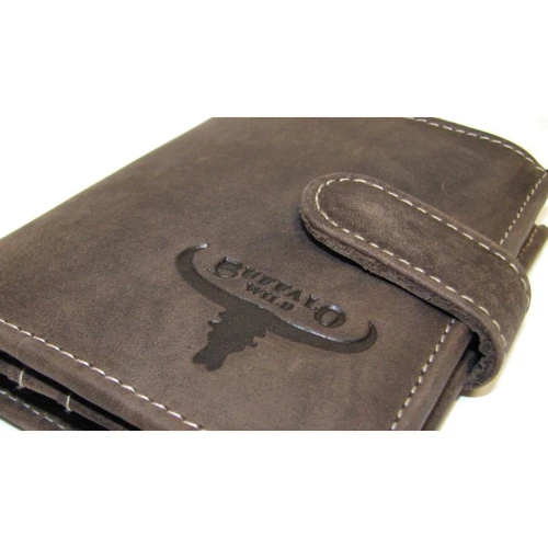 Мужской кошелек Buffalo Wild коричневый (RM-07L-HBW BROWN): Материал Натуральная кожа