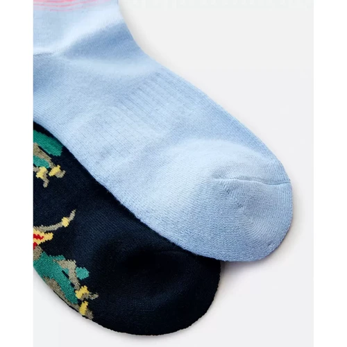 Шкарпетки Rip Curl Art Crew Sock (ART CREW SOCK 2-PK) 2 пари чорні, зелені фото 2