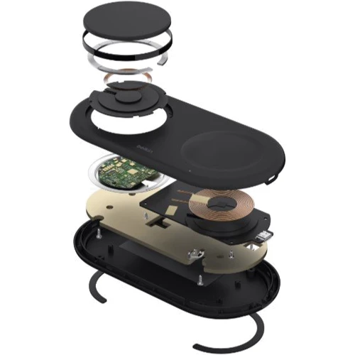 Зарядное устройство Belkin Wireless Charger 15W Black (WIZ021VFBK) for iPhone 16 I 15 I 14 I 13 I 12 series and Apple AirPods: Количество USB-портов 2