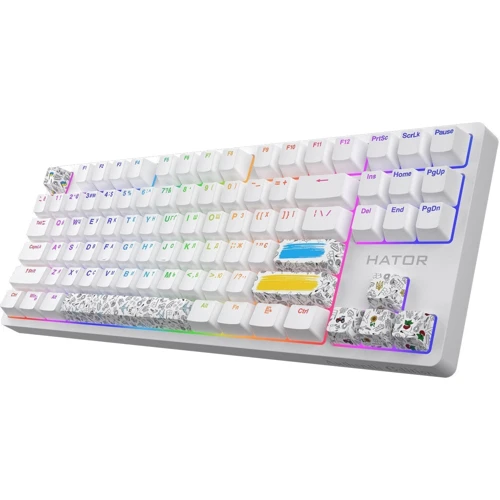 Клавіатура Hator Rockfall 2 Mecha TKL Authentic Edition Aurum Milky Way Silent USB White (HTK-531): Підключення проводное