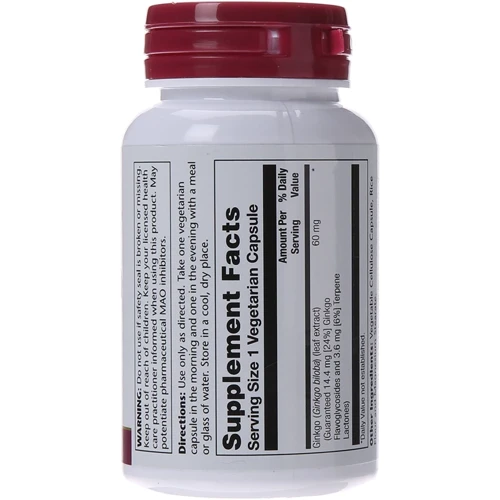 Solaray Ginkgo Biloba Leaf Extract, 60 mg, 60 Vegetarian Capsules (SOR-03600): Форма выпуска Капсулы