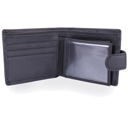 Чоловіче портмоне ST Leather Accessories чорне (NST114-black): Матеріал Натуральна шкіра