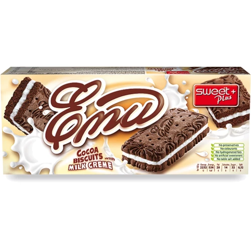 Печиво Sweet Plus сендвіч EMU з молочним кремом 160 г (1110312)