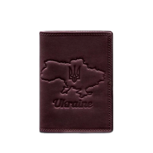 Обкладинка BlankNote для паспорта з карткою України бордова (BN-OP-UA-M-vin-kr)