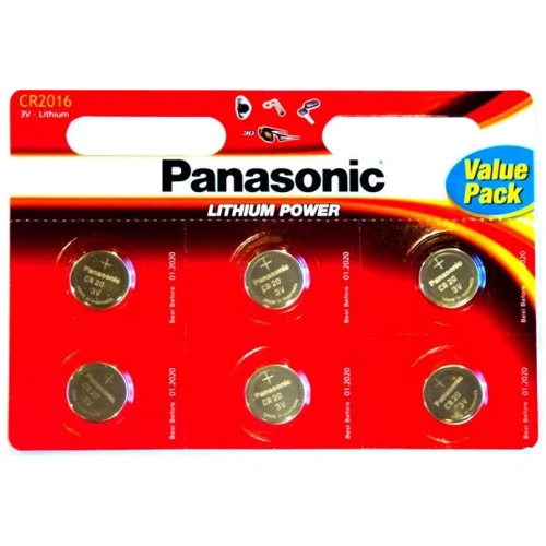 Panasonic CR 2016 6шт LITHIUM (CR-2016EL/6B)