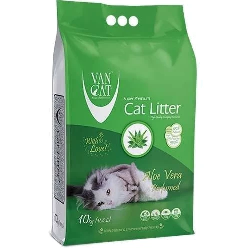 Бентонітовий наповнювач VanCat Aloe Vera для котячого туалету з ароматом алое вера 10кг (55,451)