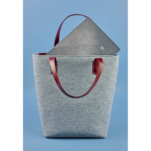 Жіноча сумка шоппер BlankNote бордова (BN-BAG-17-felt-vin): Фактура матова, Ткана