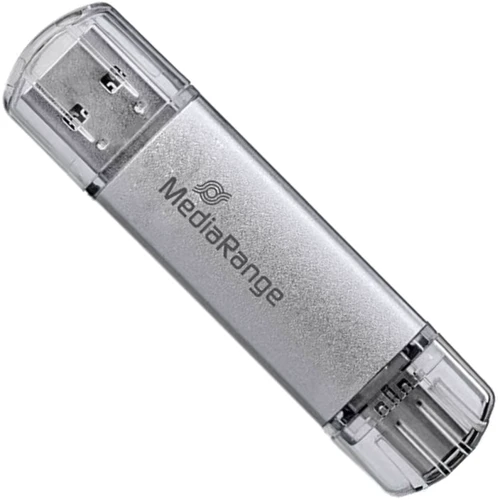 USB-флешка MediaRange 32GB USB 3.0+USB-C Silver (MR936): Максимальная скорость чтения, МБ/с 60