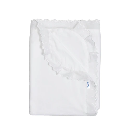Крижма-плед Twins white 100x80 см сатин білий (1401-100/80-S-01)