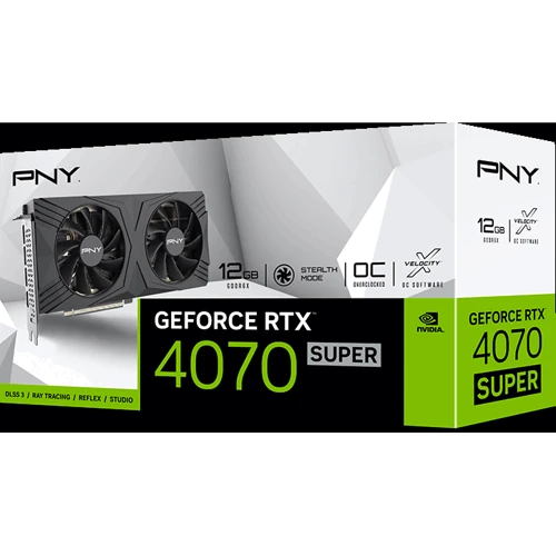 Відеокарта PNY GeForce RTX 4070 SUPER 12GB VERTO Overclocked Dual Fan DLSS 3 (VCG4070S12DFXPB1-O) фото 9