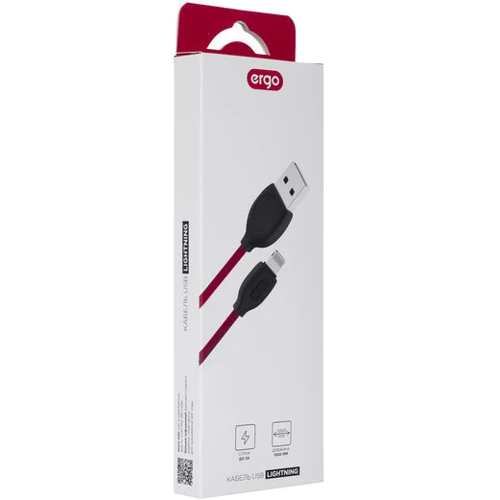 Кабель Ergo USB Cable to Lightning 1m Black (LI97): Довжина 1 м