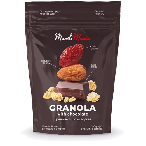 Гранола Muesli Mania Granola with chocolate с шоколадом 300 г (4820220140920)