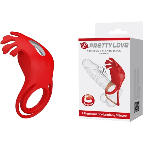 Ерекційне віброкільце LYBAILE Pretty Love - Vibration Penis Ring Ruben Red (BI-210311)
