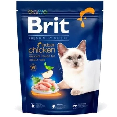Сухий корм Brit Premium Indoor Chicken для домашніх котів М'ясна тарілка курка 1.5 кг + 4 паучі (2700000049600): Клас Супер премиум