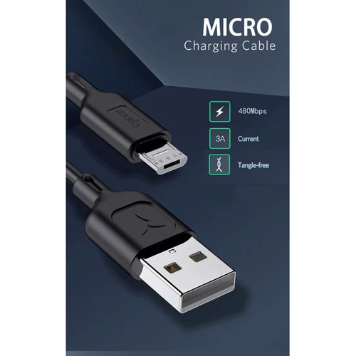 Кабель T-PHOX USB Cable to microUSB Fast 3A 1.2m Black (T-M829 Black) фото 8