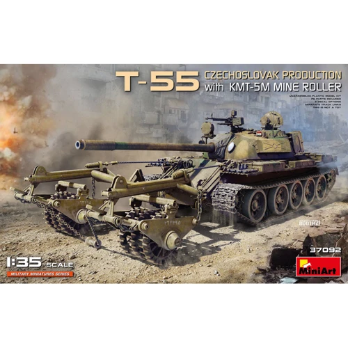 Танк MINIART Т-55 с минным тралом КМТ-5М (Чехословацкое производство)