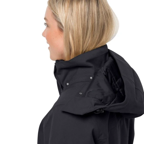 Парка Jack Wolfskin Fierce Wind Parka W 1114201-6000 42 черная зимняя с капюшоном: Вид Парки