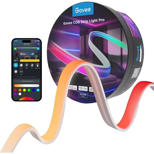 

Лента светодиодная умная Govee H61E5 Cob Strip Light Pro, 3м, RGBIC+W, WI-FI/Bluetooth, белый (H61E53D1)