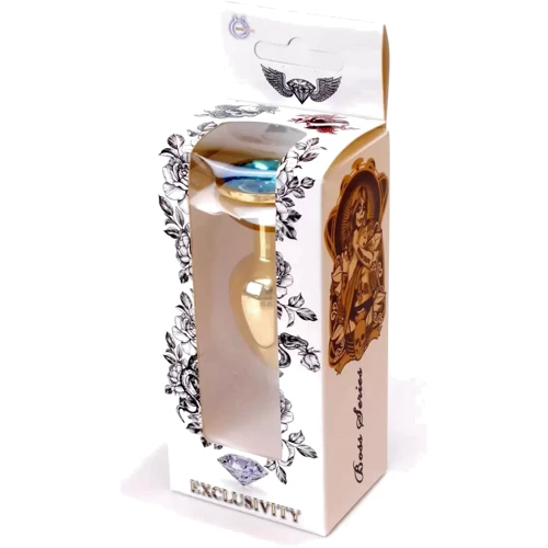 Анальная пробка BOSS of TOYS Boss Series - Jewellery Gold PLUG Light Blue S (BS6400022)