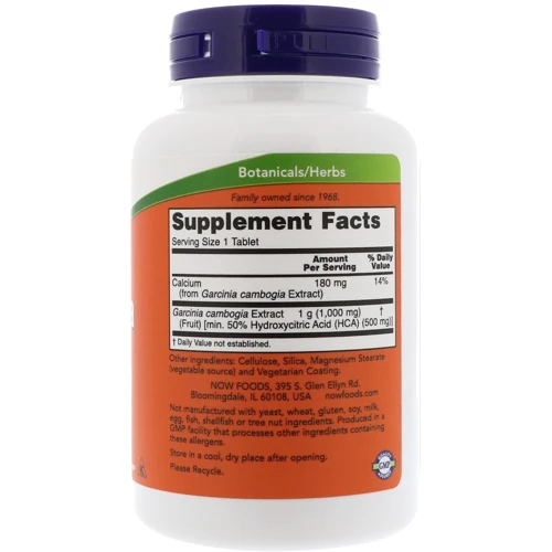 NOW Foods Garcinia 1000 mg 120 tabs: Производитель NOW Foods