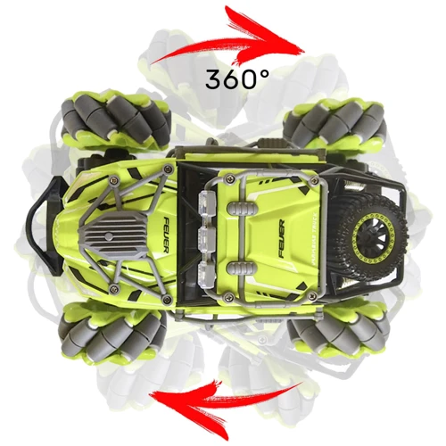 Трюковая Машинка Вездеход на р/у с пультом Fever Buggy 4WD 4x4, зеленая (SL-198A-PG)