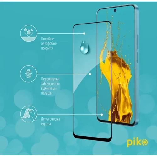 Аксесуар для смартфона Piko Tempered Glass Full Glue Black для Motorola Moto G24 Power: Колір черный