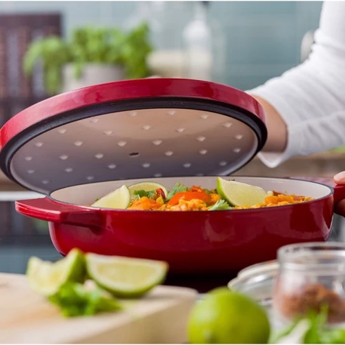 Сотейник чугунный с крышкой KitchenAid 26 см 2.77 л красная (CC009009-001)