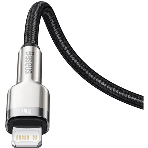 Кабель Baseus Cable USB-C для освітлення PD Cafule Metal 20W 25cm Black (CATLJK-01): Довжина 0,25 м