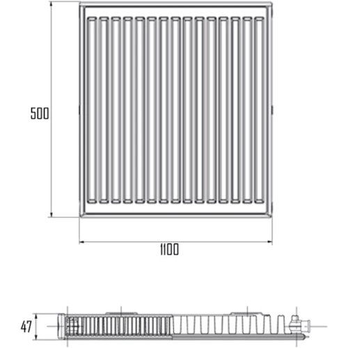 Imas 11-К 500х1100 бок. подкл: Тип радиатора Панельный